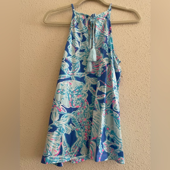 NWT- Lilly Pulitzer Women’s Small Margot Top Blue Haven Pop Up Into The Deep - Picture 5 of 8